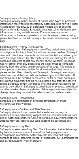 safoequip privacy