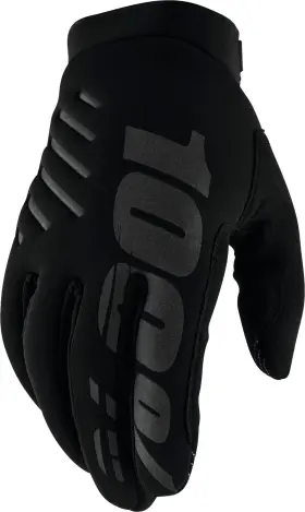 10004-00002 100% Brisker Youth Gloves Black Lg