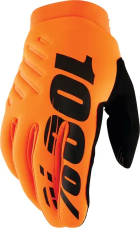 10004-00004 100% Brisker Youth Gloves Fluo Orange/black Sm