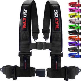 50 Caliber Racing 6000 X2 3 Inch Four Point Harness Bucket Seat Push Release Color Options Race