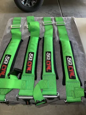 Rzrxp1000 50 Caliber Racing 6008-2 2 Upper 50cal 4 Point Inch Seat Belt Safety Harness Green Polaris