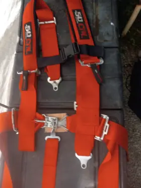 6009-a3-a 50 Caliber Racing Orange Harness Seat Belt 5 Point 2 Inch Mustang Chevelle Camaro Challenger Ss