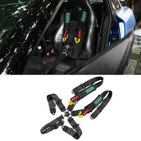 Aaiwa Jjb04 5 Point Racing Harness Camlock Quick Release Safety Seat Belt Black/red Atv Utv