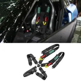 Jjb04 Aaiwa 5 Point Racing Harness Camlock Quick Release Safety Seat Belt Black/red Atv Utv