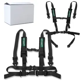 Jjb09b-2 Aaiwa 4 Point Racing Harness Camlock Quick Release Safety Seat Belt Black Atv Utv 2pcs