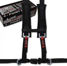Aces Racing 4phblack12 4 Point Harness With 2 Inch Padding Ez Buckle Technology Black
