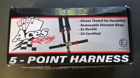 5phharness Aces Racing 5 Point Harness With 2 Inch Padding Red New