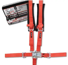 Aces-5pharness-blkrd Aces Racing -1639 5-point Harness E4 Certified Ez Buckle Black/red