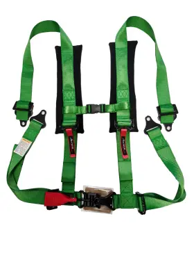 H4phgreen Aces Racing New Green 4 Point Harness For Safety Off Road Use-rzr 200-fast Shipping
