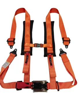 H4phorange Aces Racing New Orange 4 Pt-harness Latch And Link- Utv Rzr Can Am X3 Yxz 1000 Turbo Jeep