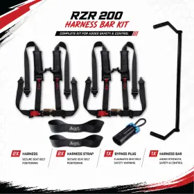 Rzr200-hbar-h4phblackpair Aces Racing Rzr 200-harness-bar With Black 4 Point H-style Harnesses Straps And Bypass Rzr200-hbar-h4phblackpair Aces Racing Rzr 200-harness-bar With Black 4 Point H-style Harnesses Straps And Bypass