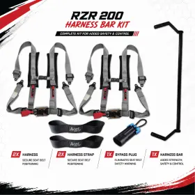 Rzr200-hbar-h4phsilverpair Aces Racing Rzr-200 Harness Bar With Silver 4-point H-style Harnesses Straps And Bypass Rzr200-hbar-h4phsilverpair Aces Racing Rzr-200 Harness Bar With Silver 4-point H-style Harnesses Straps And Bypass
