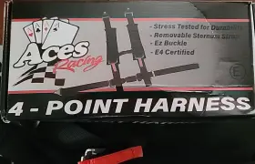 X00284xu6d Aces Racing 4 Point Harness Red With 2 Inch Padding E4 Certified Ez Buckle
