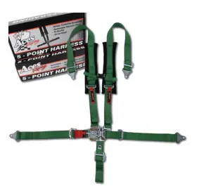 X00287133z Aces Racing 5 Point Harness With 2 Inch Padding E4 Certified Green
