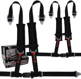 X00287hraf Aces Racing 4 Point Harness With 2 Inch Padding Ez Buckle Technology Black
