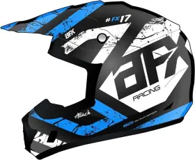 0111-1408 Afx Fx-17y Matte Black Blue Attack Helmet Size Small