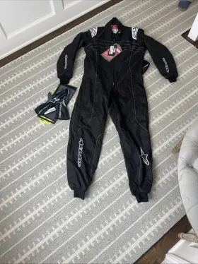 Kc.001.23-o Alpine Size 48 Racing Suit Black Men S With Gloves New Tags