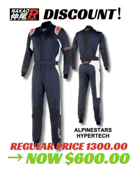8856-2018 Alpinestars 3350129 Hypertech Racing Suit Fia Size 52 Navy/orange New