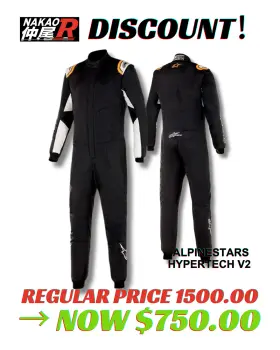 3350219 Alpinestars Hypertech V2 Auto Racing Suit Sz 54 Black/orange Fluo New With Tags