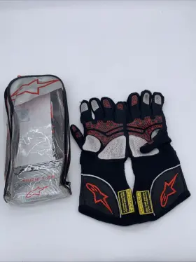 3550315 Alpinestars Gloves Tech 1-zx Nomex Blk Silver Red Auto Racing Homologated L