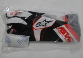 3553022-1293 Alpinestars Tech-1 K Race V2 Kart Racing Gloves White Red Black Xl Brand New