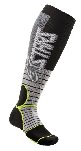 4701520-905-s Alpinestars Mx Pro Socks Cool Grey/yellow Small -