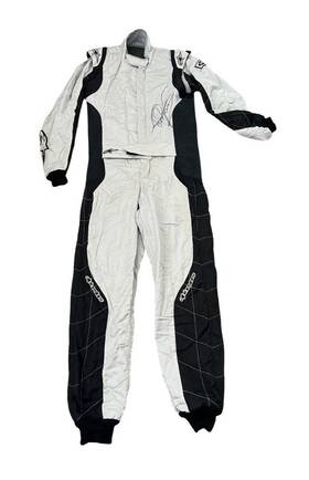 Alpinestars Rs.188.10 Motorsport Suit White/blk Sz 50 Euro Fia 2012 Autographed