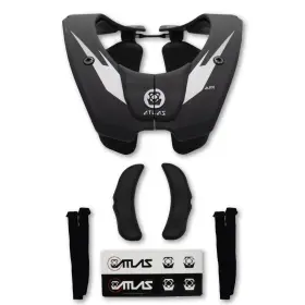 Aa4-01-020 Atlas Air Anti-compression Adult Powersports Racing Neck Brace Lg Black/chrome