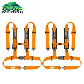 Bag000091-go Bartoo 2 X Universal Orange 4 Point Buckle Racing Seat Belt Harness Inch With Shoulder Pads