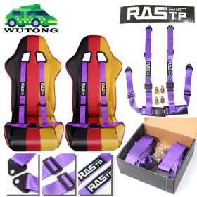 Bag048-purple Bartoo 2 X Rastp Universal Purple 4 Point Buckle Racing Seat Belt Harness Inch Straps