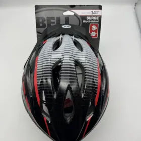 Bell 035011946917 Nwd Surge Bicycle Helmet Red Silver And Black Ages 14 Rear Lights