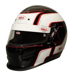 1420a26 Bell Racing Helmet Graphic Full-face Visor Black/white/red 1420a26 Bell Racing Helmet Graphic Full-face Visor Black/white/red