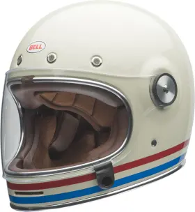 7143901 Bell Bullitt Stripes Gloss Pearl White Helmet Size Large
