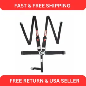 717007 Best Parts21 Racequip 5 Point Latch Link Style Hnr Racing Seat Belt Harness Black Sfi