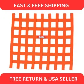 721045 Best Parts21 Racequip Ribbon Style Race Car Window Net Orange 18 H X 24 W