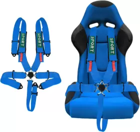 Bestzheyu 691165749165 1pc Blue 5-point Racing Safety Harness Set With Ultra Comfort Heavy