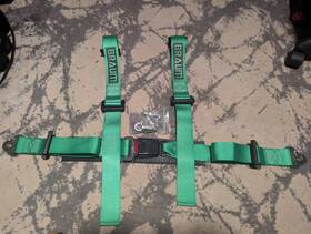 Braum Racing Brh-bup4 4 Point 2 Inch Strap Single Harness - Green