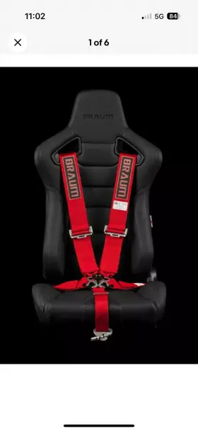 Brh-rds5 Braum Racing Red 5 Point 3 Inch Sfi Certified 16.1 Harness -double Used
