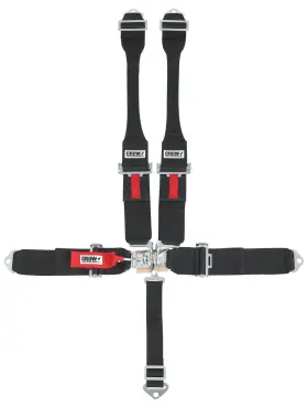 11004b-db Crow Safety 5-pt Harness Small Latch Black Hans Bolt In Har