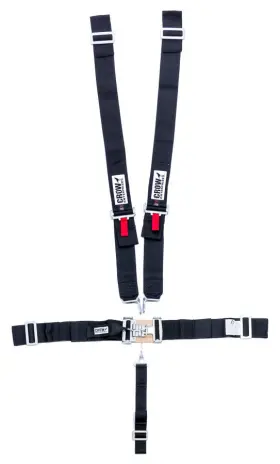 11074 Crow Safety Gear - 5-pt Harness Big Latch Blk Wrap Around Pull Dow