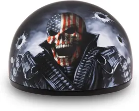 D6-cg-2xs Daytona Helmets Half Skull Cap Motorcycle Xx-small Dull Black Come Get Em