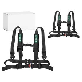 Ding.pai Eg-jjb09b-2 2pcs 4-point Utv Harness Seat Belt With Padding Heavy-duty Buckle Black Straps