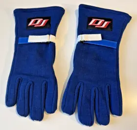 Dj Safety 3.3/15 Racing Fire Retardant Gloves 3 Layer Sfi Nhra Blue Size Large