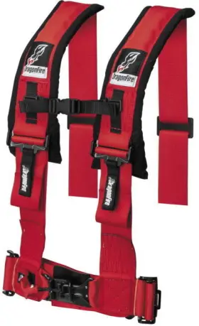 521355 Dragonfire Racing 4/pt H-style Hrns With Strnm Red 4-point Seat Harness
