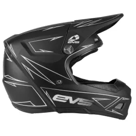 He21t3p-bk-m Evs T3 Pinner Helmet Matte Black Youth - Medium