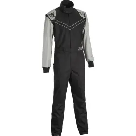 2130-gry-m Finish Line Double-layer Sfi-5 One-piece Racing Suit Grey Medium