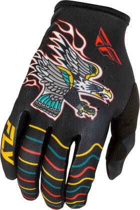 Fly Racing 379-714yl Youth Fits Lite Americana Gloves Black/red/gold - Part