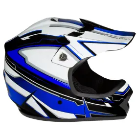 Sh-250bgy-ym Fuel Helmets Youth Frenzy Mx Off Road Dirt Bike Helmet Blue