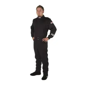 4525medbk G-force Gf525 1-pc Driving Suit Sfi 3.2a/5 Multiple Layer Black Medium