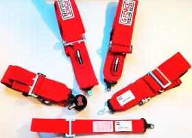7000rd G Force Red Cam Lock Racing Harness Seat Belts In Original Box Mint